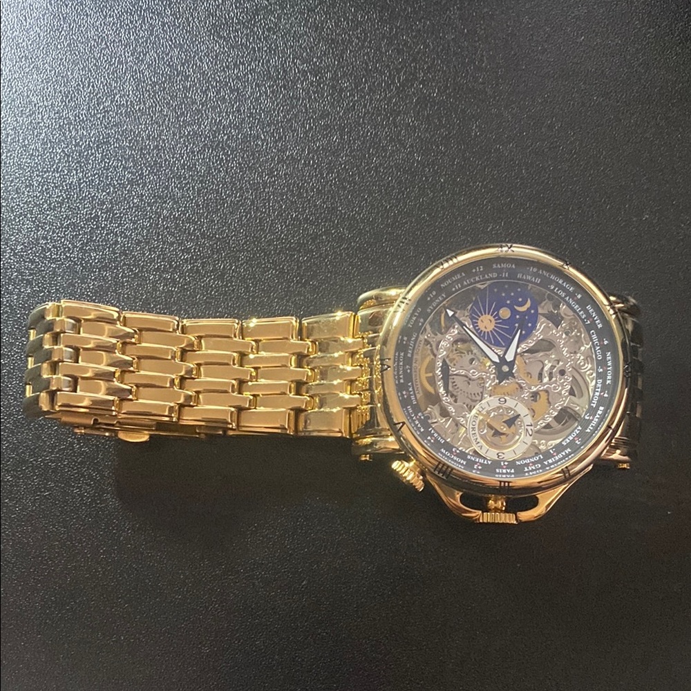 Gold Tufina Skeleton Watch